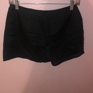 Black Linen Tobi Shorts